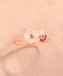 BLOOM（ブルーム）の「9月誕生花 K10 ピンクゴールド ナデシコ リング