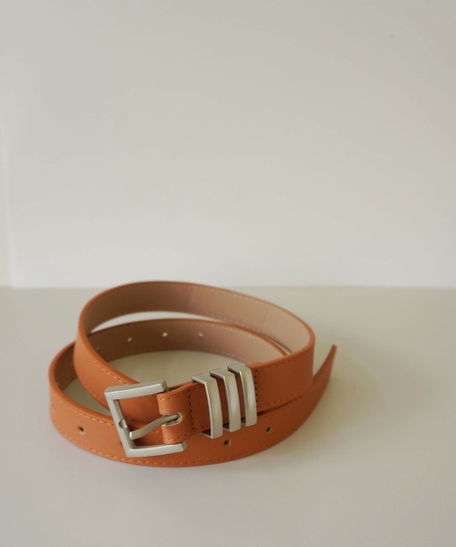 BARELY BLUE（ベアリーブルー）の「【 BARELY BLUE / ベアリーブルー 】 スクエア マット バックル ベルト / ユニセックス（ベルト・レディース・ブラウン/キャメル/ブラック・FREE）」の3枚目の写真