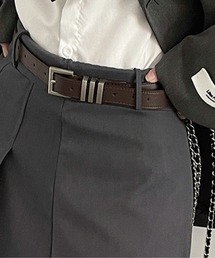 【 BARELY BLUE / ベアリーブルー 】 スクエア マット バックル ベルト / ユニセックス