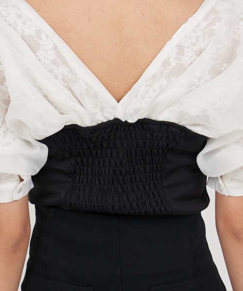 ROYAL PARTY(ロイヤルパーティー)の「ビスチェ切替ドッキングトップス(Tシャツ/カットソー・レディース・ベージュ/ピンク/ブラック・FREE)」の16枚目の写真