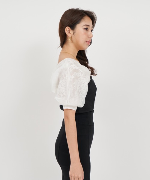 ROYAL PARTY(ロイヤルパーティー)の「ビスチェ切替ドッキングトップス(Tシャツ/カットソー・レディース・ベージュ/ピンク/ブラック・FREE)」の21枚目の写真