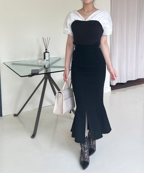 ROYAL PARTY(ロイヤルパーティー)の「ビスチェ切替ドッキングトップス(Tシャツ/カットソー・レディース・ベージュ/ピンク/ブラック・FREE)」の7枚目の写真