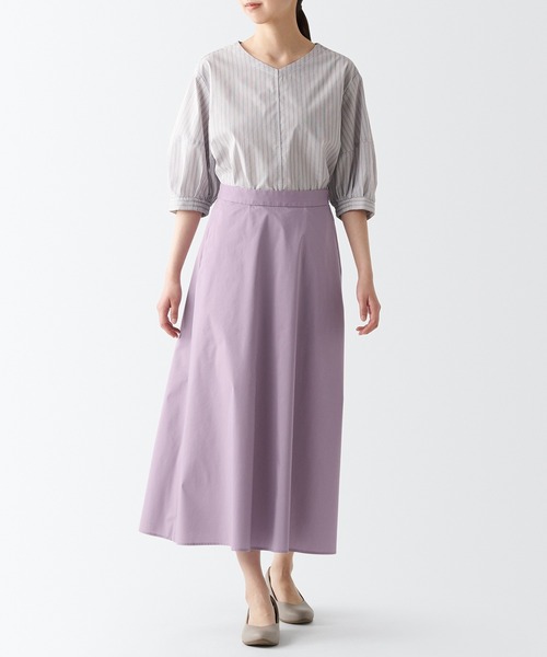 無印良品（ムジルシリョウヒン）の「乾きやすいフレアスカート（スカート・レディース・ダークブラウン/ブラック/ブラウン系3/ライトパープル・S/XS/M/L/XL/XXL）」の15枚目の写真