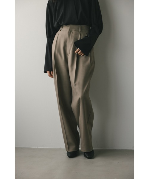 STYLEMIXER（スタイルミキサー）の「ベーシック2タックスラックス（スラックス・レディース・アイボリー/グレー/ベージュ/カーキ・SMALL/X-SMALL/MEDIUM）」の3枚目の写真