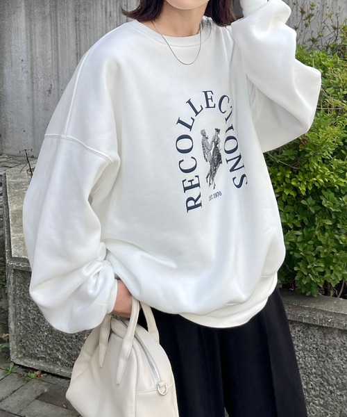 CLOUDY アーチロゴ スウェットシャツ S ホワイト ロゴスウェット(S ターコイズ): トップス｜Right-on公式