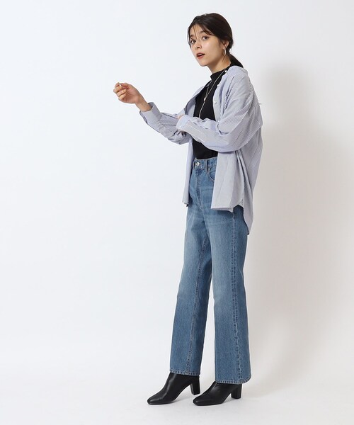 SHOO・LA・RUE（シューラルー）の「◆ランダムテレコ プチハイネック長袖インナー（Tシャツ/カットソー・レディース・ナチュラル/ホワイト系/ブラック・04/02/03）」の13枚目の写真