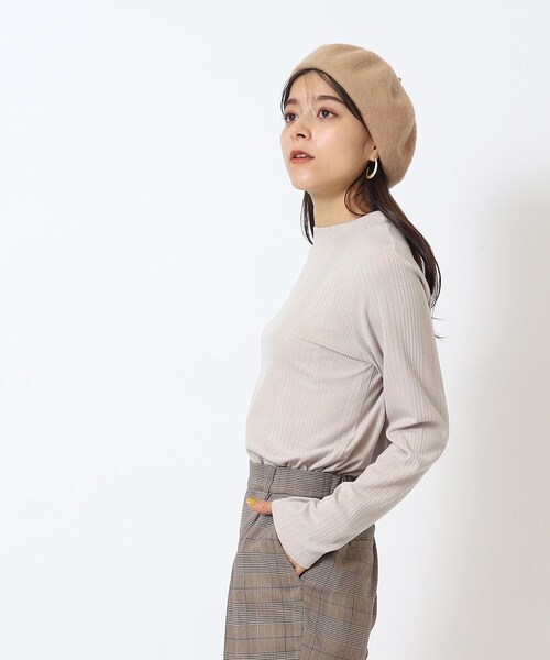 SHOO・LA・RUE（シューラルー）の「◆ランダムテレコ プチハイネック長袖インナー（Tシャツ/カットソー・レディース・ナチュラル/ホワイト系/ブラック・04/02/03）」の20枚目の写真