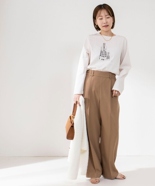 NOLLEY’S（ノーリーズ）の「K.KプリントロンT（Tシャツ/カットソー・レディース・ベージュ/アイボリー/イエロー/オフホワイト・38）」の5枚目の写真