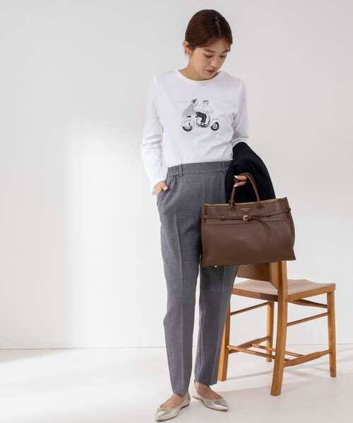 NOLLEY’S（ノーリーズ）の「K.KプリントロンT（Tシャツ/カットソー・レディース・ベージュ/アイボリー/イエロー/オフホワイト・38）」の14枚目の写真