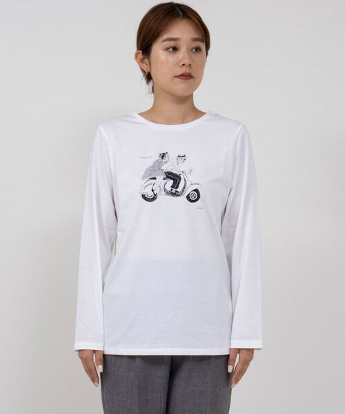 NOLLEY’S（ノーリーズ）の「K.KプリントロンT（Tシャツ/カットソー・レディース・ベージュ/アイボリー/イエロー/オフホワイト・38）」の17枚目の写真