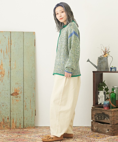 CUBE SUGAR（キューブシュガー）の「バルキーミックスニットライン入りカーディガン（カーディガン/ボレロ・レディース・レッド/グリーン/イエロー・M）」の13枚目の写真