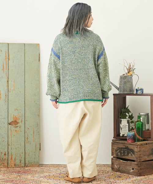 CUBE SUGAR（キューブシュガー）の「バルキーミックスニットライン入りカーディガン（カーディガン/ボレロ・レディース・レッド/グリーン/イエロー・M）」の14枚目の写真