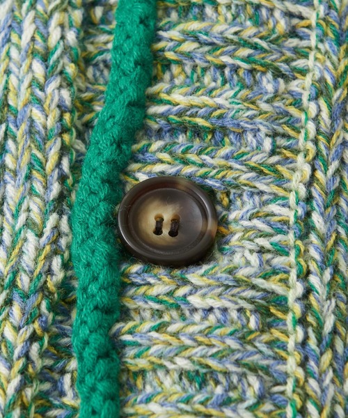 CUBE SUGAR（キューブシュガー）の「バルキーミックスニットライン入りカーディガン（カーディガン/ボレロ・レディース・レッド/グリーン/イエロー・M）」の16枚目の写真