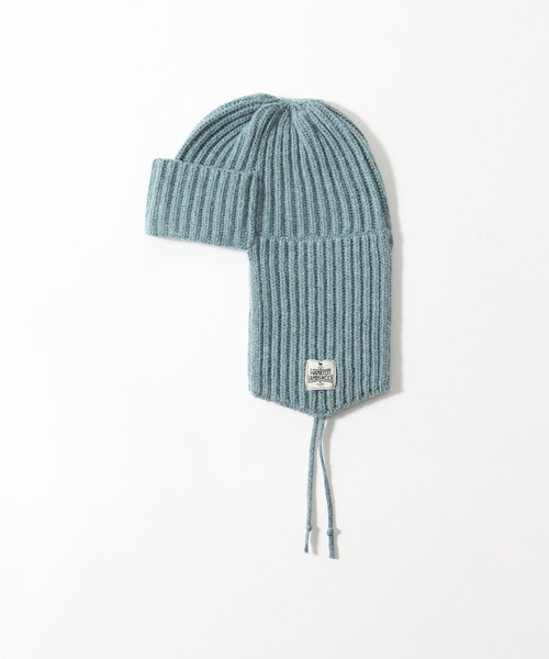 JOURNAL STANDARD relume（ジャーナルスタンダード　レリューム）の「HAMILTON KNIT フライトキャップ（ニットキャップ/ビーニー・メンズ・グレー/ブラック系その他/ブルー・FREE）」の3枚目の写真