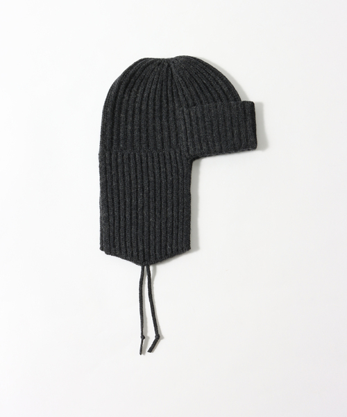 JOURNAL STANDARD relume（ジャーナルスタンダード　レリューム）の「HAMILTON KNIT フライトキャップ（ニットキャップ/ビーニー・メンズ・グレー/ブラック系その他/ブルー・FREE）」の4枚目の写真