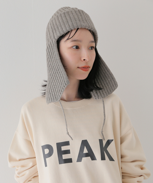 JOURNAL STANDARD relume（ジャーナルスタンダード　レリューム）の「HAMILTON KNIT フライトキャップ（ニットキャップ/ビーニー・メンズ・グレー/ブラック系その他/ブルー・FREE）」の12枚目の写真