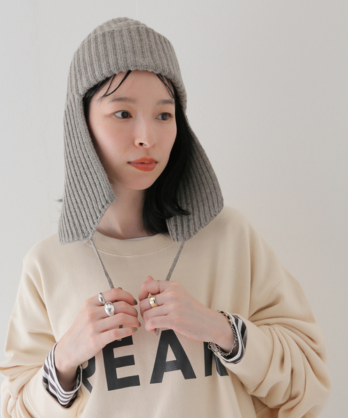 JOURNAL STANDARD relume（ジャーナルスタンダード　レリューム）の「HAMILTON KNIT フライトキャップ（ニットキャップ/ビーニー・メンズ・グレー/ブラック系その他/ブルー・FREE）」の13枚目の写真