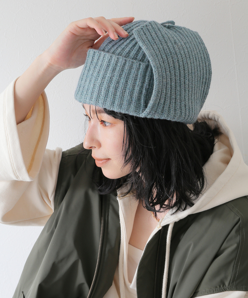 JOURNAL STANDARD relume（ジャーナルスタンダード　レリューム）の「HAMILTON KNIT フライトキャップ（ニットキャップ/ビーニー・メンズ・グレー/ブラック系その他/ブルー・FREE）」の16枚目の写真