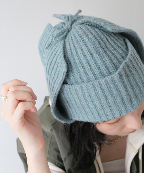 JOURNAL STANDARD relume（ジャーナルスタンダード　レリューム）の「HAMILTON KNIT フライトキャップ（ニットキャップ/ビーニー・メンズ・グレー/ブラック系その他/ブルー・FREE）」の17枚目の写真