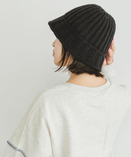 ITEMS URBANRESEARCH（アイテムズ アーバンリサーチ）の「ニットバケットハット（ハット・レディース・ブラック/アイボリー・-）」の7枚目の写真