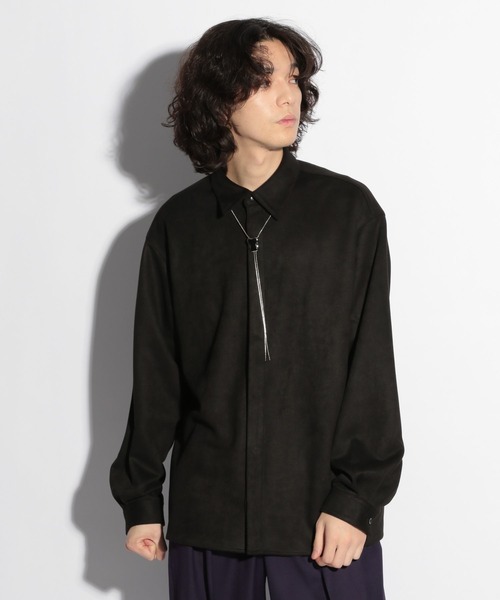 HARE（ハレ）の「【SET UP対応】ドレープフェイクスウェードシャツ(HARE)（シャツ/ブラウス・メンズ・グレー/オレンジ/ブラック/イエロー/ブラック系その他/グレー系その他/オレンジ系その他・MEDIUM/SMALL）」の3枚目の写真