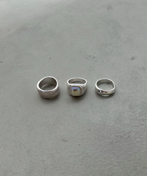 un+frame（アンフレーム）の「【3点SET】stone metal set rings／ストーンメタルセットリング（リング）」 WEAR