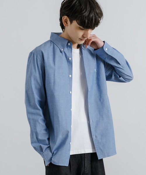 Rocky Monroe(ロッキーモンロー)の「Healthknit ヘルスニットプロダクト 日本製 国産 ダンガリーボタンダウンシャツ(シャツ/ブラウス・メンズ・ネイビー/ブルー・M/L/XL)」の20枚目の写真