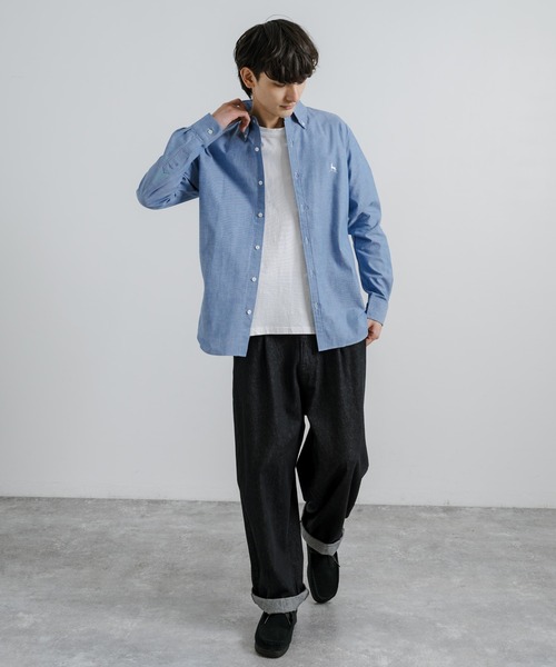 Rocky Monroe(ロッキーモンロー)の「Healthknit ヘルスニットプロダクト 日本製 国産 ダンガリーボタンダウンシャツ(シャツ/ブラウス・メンズ・ネイビー/ブルー・M/L/XL)」の22枚目の写真
