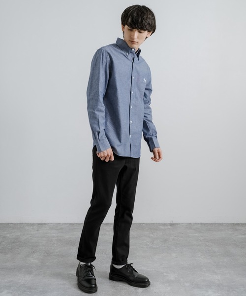 Rocky Monroe(ロッキーモンロー)の「Healthknit ヘルスニットプロダクト 日本製 国産 ダンガリーボタンダウンシャツ(シャツ/ブラウス・メンズ・ネイビー/ブルー・M/L/XL)」の18枚目の写真