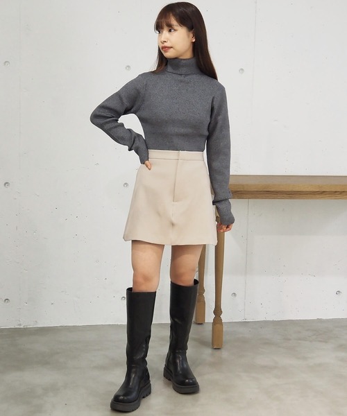 tiptop（ティップトップ）の「【web限定アイテム/2サイズ展開】台形ミニスカパン（スカート・レディース・アイボリー/ブラック/チャコールグレー・S/M）」の15枚目の写真