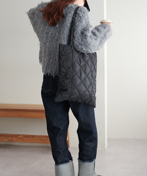 DISCOAT(ディスコート)の「キルティングトートバッグ(トートバッグ・レディース・アイボリー/ブラック/カーキ・FREE)」の20枚目の写真