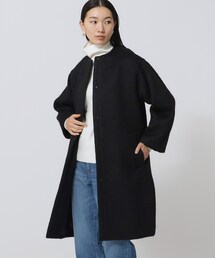 GALLEST | ボックスシャギーコート(ノーカラーコート)