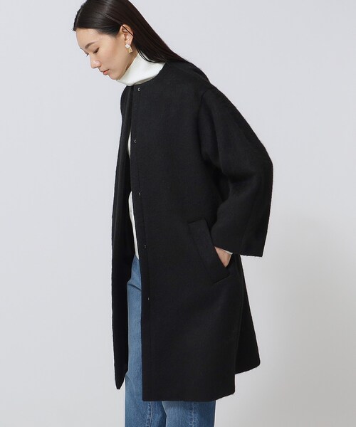 GALLEST（ギャレスト）の「ボックスシャギーコート（ノーカラーコート・レディース・ダークグレー/ブラック/ブラウン系2・34/38）」の9枚目の写真