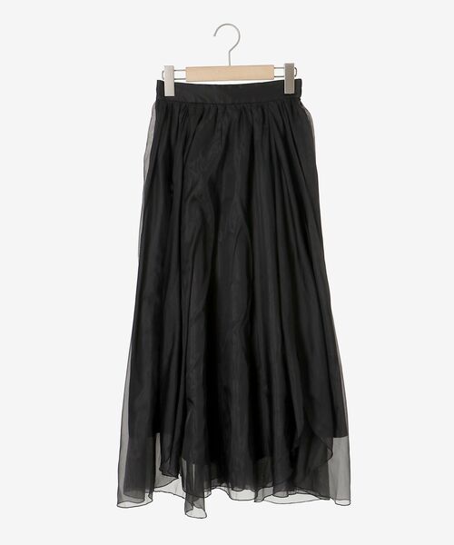 MAJESTIC LEGON(マジェスティックレゴン)の「オーガンジーヘムスカート(スカート・レディース・ブラック/アイボリー/ピンクベージュ・MEDIUM)」の18枚目の写真