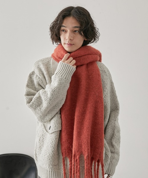 JUNRED(ジュンレッド)の「ボリュームカラーマフラー(マフラー・メンズ・ライトグレー/グリーン/オレンジ/ホワイト/ブラック・FREE)」の5枚目の写真