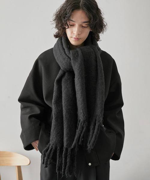 JUNRED(ジュンレッド)の「ボリュームカラーマフラー(マフラー・メンズ・ライトグレー/グリーン/オレンジ/ホワイト/ブラック・FREE)」の2枚目の写真