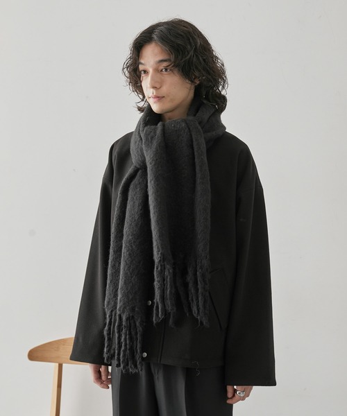 JUNRED(ジュンレッド)の「ボリュームカラーマフラー(マフラー・メンズ・ライトグレー/グリーン/オレンジ/ホワイト/ブラック・FREE)」の7枚目の写真