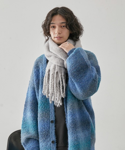 JUNRED(ジュンレッド)の「ボリュームカラーマフラー(マフラー・メンズ・ライトグレー/グリーン/オレンジ/ホワイト/ブラック・FREE)」の8枚目の写真