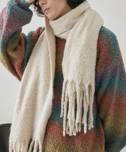 JUNRED(ジュンレッド)の「ボリュームカラーマフラー(マフラー・メンズ・ライトグレー/グリーン/オレンジ/ホワイト/ブラック・FREE)」の10枚目の写真