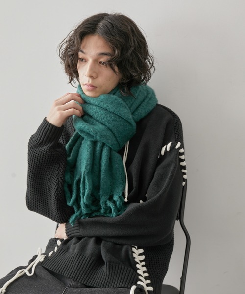 JUNRED(ジュンレッド)の「ボリュームカラーマフラー(マフラー・メンズ・ライトグレー/グリーン/オレンジ/ホワイト/ブラック・FREE)」の13枚目の写真