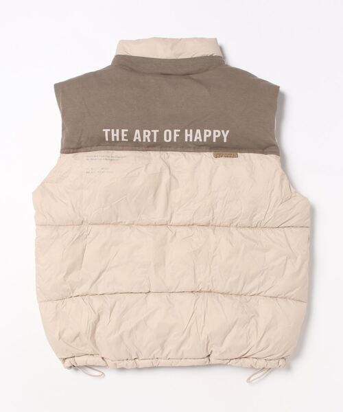 aimoha（アイモハ）の「【aimoha-KIDS-】子供服 フェイクダウンベスト (AW)（ダウンベスト・キッズ・チョコ/オフホワイト・110/120/150/130/140）」の3枚目の写真