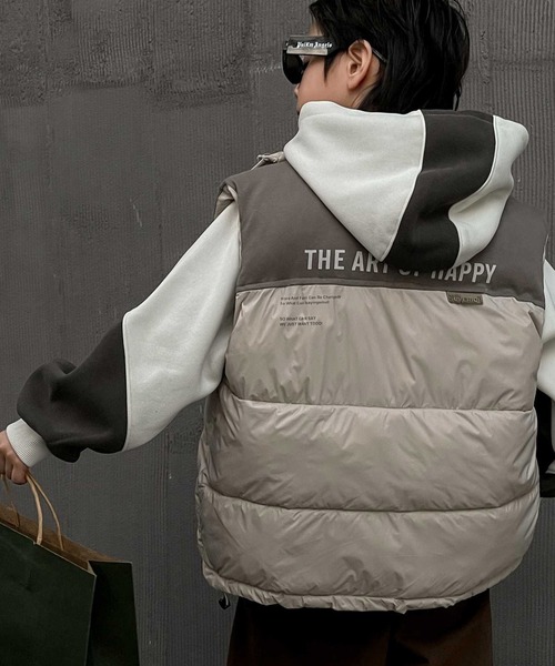 aimoha（アイモハ）の「【aimoha-KIDS-】子供服 フェイクダウンベスト (AW)（ダウンベスト・キッズ・チョコ/オフホワイト・110/120/150/130/140）」の13枚目の写真