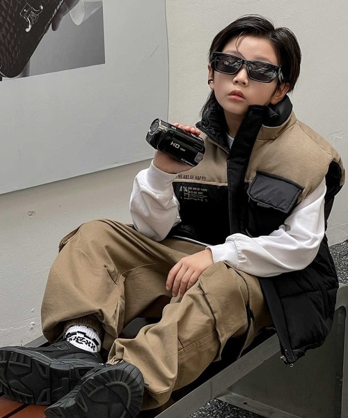aimoha（アイモハ）の「【aimoha-KIDS-】子供服 フェイクダウンベスト (AW)（ダウンベスト・キッズ・チョコ/オフホワイト・110/120/150/130/140）」の10枚目の写真