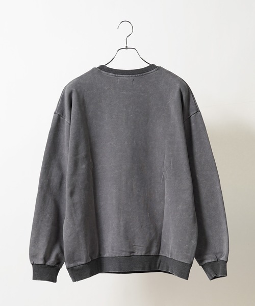 1111clothing（ワンフォークロージング）の「【unisex】ボトルラベルロゴ刺繍 ピグメントトレーナー / Bottle label logo embroidery pigment sweatshirt（スウェット・メンズ・ブラック系/グレー系・44）」の10枚目の写真