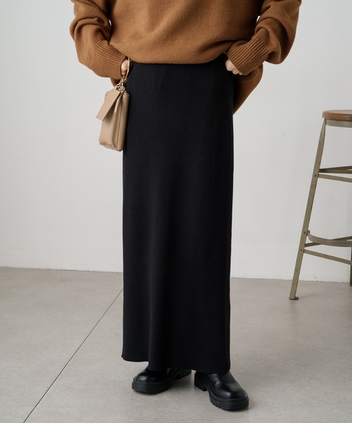 PUAL CE CIN（ピュアルセシン）の「リブニットナロースカート（スカート・レディース・グレー/ブラウン/ブラック・FREE）」の15枚目の写真