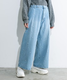 OLIVE des OLIVE | 2WAYライズキラキラデニムパンツ　1032030100(デニムパンツ)