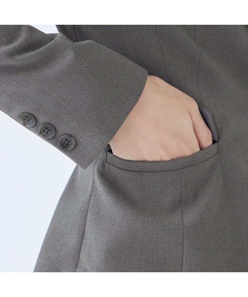 SUIT SELECT（スーツセレクト）の「【セットアップ対応】【SKINNY】【通年】1釦シングルジャケット/グレー×シャドーツイル/ウォッシャブル（スーツジャケット・レディース・ネイビー/グレー・5号/11号/7号/13号/9号）」の6枚目の写真