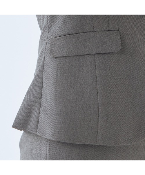SUIT SELECT（スーツセレクト）の「【セットアップ対応】【SKINNY】【通年】1釦シングルジャケット/グレー×シャドーツイル/ウォッシャブル（スーツジャケット・レディース・ネイビー/グレー・5号/11号/7号/13号/9号）」の5枚目の写真