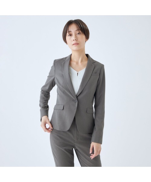 SUIT SELECT（スーツセレクト）の「【セットアップ対応】【SKINNY】【通年】1釦シングルジャケット/グレー×シャドーツイル/ウォッシャブル（スーツジャケット・レディース・ネイビー/グレー・5号/11号/7号/13号/9号）」の21枚目の写真