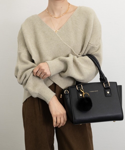 Miniministore(ミニミニストア)の「カシュクール ニットトップス レディース(ニット/セーター・レディース・アイボリー/モカ/ブルー/ブラック/グレー/ベージュ/ダークベージュ・フリー)」の6枚目の写真